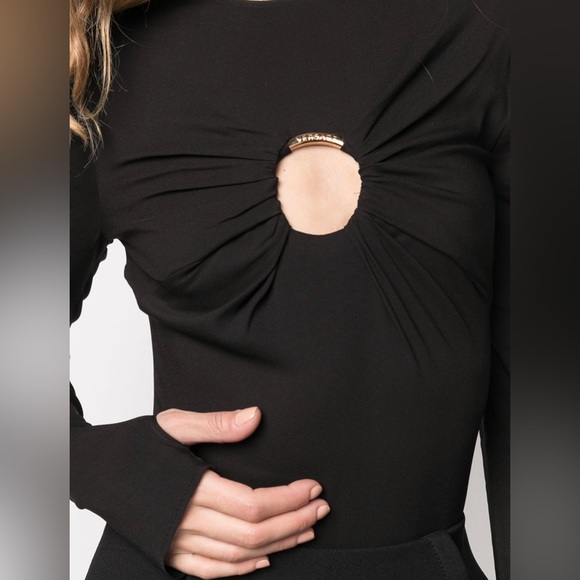 VERSACE One Piece 
 O Ring Bodysuit In Black NWT - Picture 4 of 10